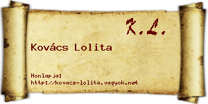 Kovács Lolita névjegykártya